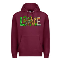 Burgundy love luck with clover Premium Hoodie - NancyCooperArtShop