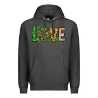Charcoal Heather love luck with clover Premium Hoodie - NancyCooperArtShop