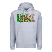 Heather Grey love luck with clover Premium Hoodie - NancyCooperArtShop