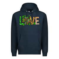 Navy love luck with clover Premium Hoodie - NancyCooperArtShop