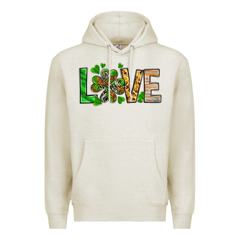 Love Luck With Clover Premium Hoodie by NancyCooperArtShop | Teevron