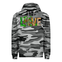 Slate Camo love luck with clover Premium Hoodie - NancyCooperArtShop