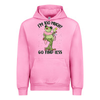 Fuchsia Pink i'm too much go find less boujee frog Urban Hoodie - MaliasSmallBusiness