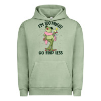 Pigment Oil Green i'm too much go find less boujee frog Urban Hoodie - MaliasSmallBusiness