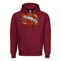 Burgundy American football background Zipper Hoodie - texasbilliewilder