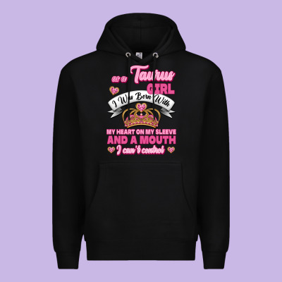 As A Taurus Girl Zodiac Girls Premium Hoodie Designed By Jasminsmagicworld