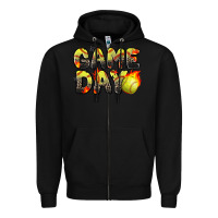 Black game day softball leopard Zipper Hoodie - Zillion Design Studio