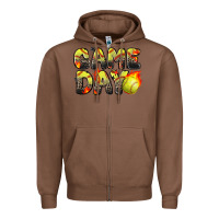 Chestnut game day softball leopard Zipper Hoodie - Zillion Design Studio