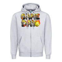 Heather Grey game day softball leopard Zipper Hoodie - Zillion Design Studio