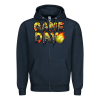 Navy game day softball leopard Zipper Hoodie - Zillion Design Studio