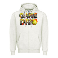 Oatmeal Heather game day softball leopard Zipper Hoodie - Zillion Design Studio