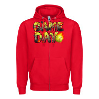 Red game day softball leopard Zipper Hoodie - Zillion Design Studio