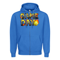 True Royal game day softball leopard Zipper Hoodie - Zillion Design Studio