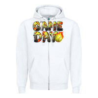 White game day softball leopard Zipper Hoodie - Zillion Design Studio