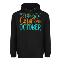 Black my favorite color is october Heavyweight Hoodie - HRA Design Shop