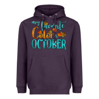 Plum my favorite color is october Heavyweight Hoodie - HRA Design Shop