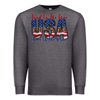 Charcoal Heather land of the free usa Premium Sweatshirt - RacoonDesign
