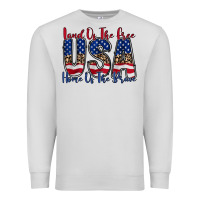 Dove Grey land of the free usa Premium Sweatshirt - RacoonDesign