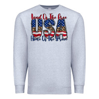Heather Grey land of the free usa Premium Sweatshirt - RacoonDesign