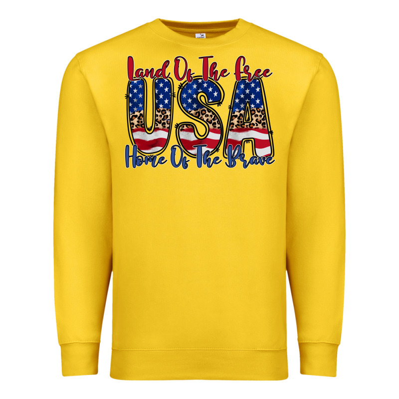 Land Of The Free Usa Premium Sweatshirt by RacoonDesign | Teevron