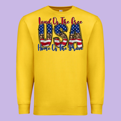 Land Of The Free Usa Premium Sweatshirt Designed By Racoondesign