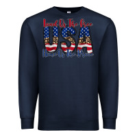 Navy land of the free usa Premium Sweatshirt - RacoonDesign