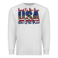 Oatmeal Heather land of the free usa Premium Sweatshirt - RacoonDesign