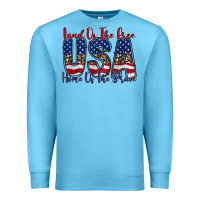 Ocean Blue land of the free usa Premium Sweatshirt - RacoonDesign
