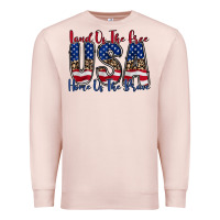Pale Pink land of the free usa Premium Sweatshirt - RacoonDesign