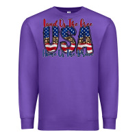 Purple land of the free usa Premium Sweatshirt - RacoonDesign