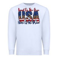 White land of the free usa Premium Sweatshirt - RacoonDesign