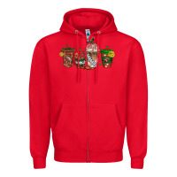 Red american football coffee cups Zipper Hoodie - texasbilliewilder