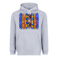 Heather Grey American police brushstrokes Heavyweight Hoodie - Neo Western