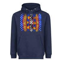 Navy American police brushstrokes Heavyweight Hoodie - Neo Western