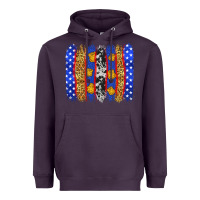 Plum American police brushstrokes Heavyweight Hoodie - Neo Western