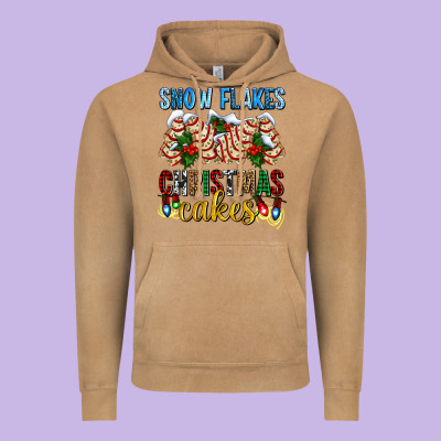 Snow Flakes Christmas Cakes Ado Vintage Hoodie Designed By Adodesignshop