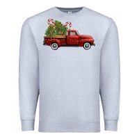 Heather Grey christmas trees truck Premium Sweatshirt - FaDigitalArtStudio