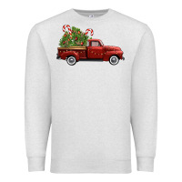 Oatmeal Heather christmas trees truck Premium Sweatshirt - FaDigitalArtStudio
