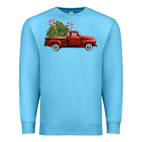 Ocean Blue christmas trees truck Premium Sweatshirt - FaDigitalArtStudio