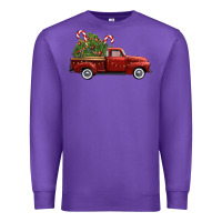Purple christmas trees truck Premium Sweatshirt - FaDigitalArtStudio