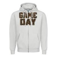 Dove Grey game day leopard Zipper Hoodie - Zillion Design Studio