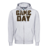 Heather Grey game day leopard Zipper Hoodie - Zillion Design Studio