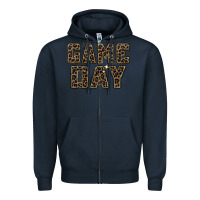 Navy game day leopard Zipper Hoodie - Zillion Design Studio