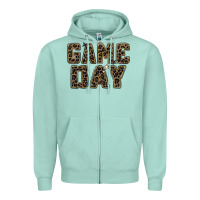 Seafoam game day leopard Zipper Hoodie - Zillion Design Studio