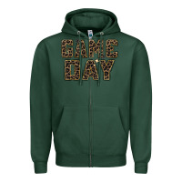 Sports Green game day leopard Zipper Hoodie - Zillion Design Studio