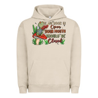 Pigment French Oak if my book is open your mouth should be closed malia Urban Hoodie - MaliasSmallBusiness