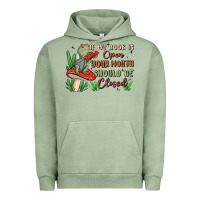 Pigment Oil Green if my book is open your mouth should be closed malia Urban Hoodie - MaliasSmallBusiness