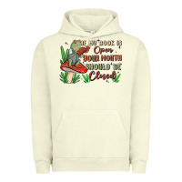 Pigment Pistachio if my book is open your mouth should be closed malia Urban Hoodie - MaliasSmallBusiness