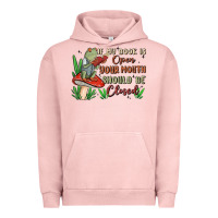 Pigment Salmon if my book is open your mouth should be closed malia Urban Hoodie - MaliasSmallBusiness