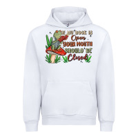 White if my book is open your mouth should be closed malia Urban Hoodie - MaliasSmallBusiness